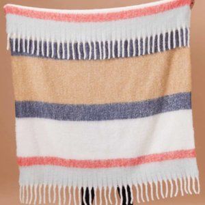 Rockpaperflower Cuddle Throw Navy Tan NWT